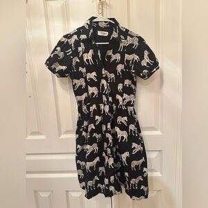 Anthropologie Black and White Zebra Print Dress